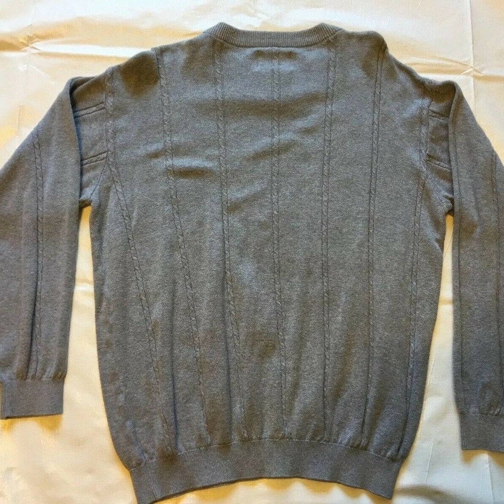 Woolrich's Men's M gray sweater cable knit cotton - Picture 4 of 6